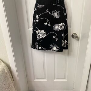 Rafaella Women's Sz 10 Skirt Artsy Floral A-Line Pleated Bohemian Lined Cotton